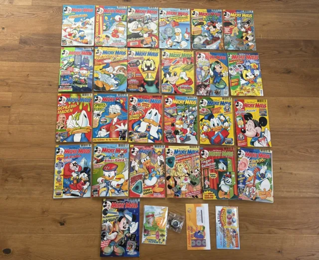 25x Micky Maus Disney Hefte Sammlung 1997-2000 alle mit Beilage und Sticker