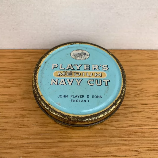 . Vintage Player's Medium Navy Cut Tobacco Tin John Player & Sons England Empty