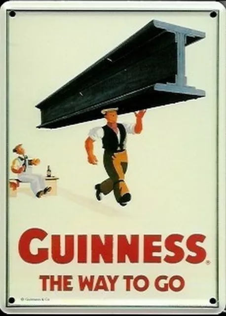 Guinness Girder miniature metal sign / postcard  110MM X 80MM