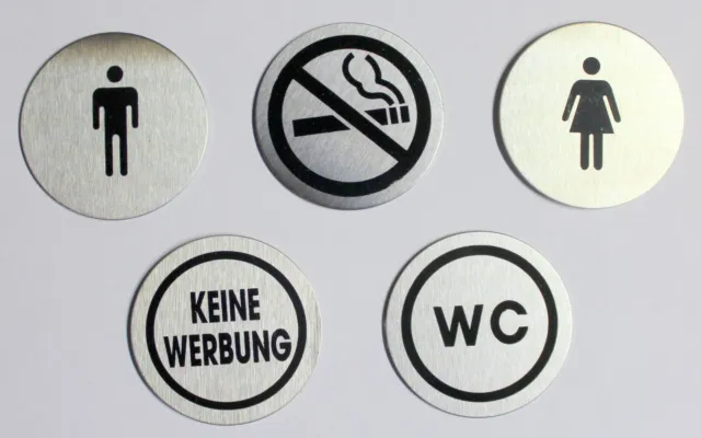 Türschilder Türschild Schild Edelstahl WC Rauchen verboten keine Werbung Deko