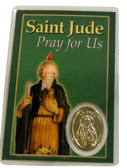 SAINT JUDE MEDAL in Prayer Laminated Prayer Card Pray for Us Jewelry ...