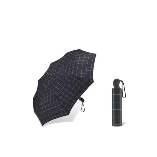 Parapluie pliant Esprit noir à carreaux