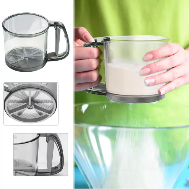 Flour Sieve For Baking, Crank Flour Sieve With Technical Fine Mesh Baking Sieve