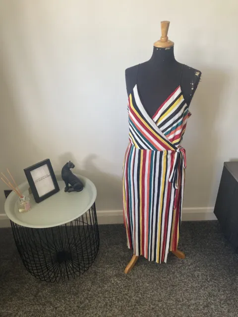 BNWT River Island Dress Size 14 - Crinkle Stripe