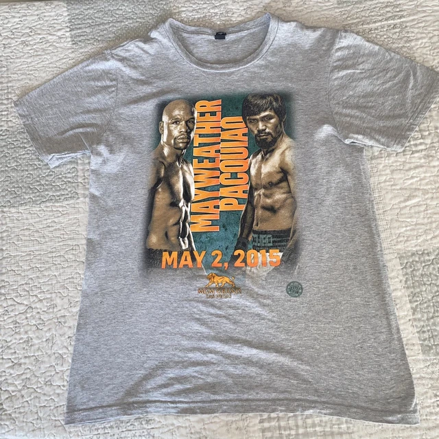 2015 Floyd Mayweather Manny Pacquiao boxing t shirt vegas rare 2/5/15 mgm grand