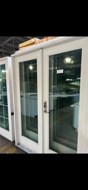French glass door white frame Brand new exterior 