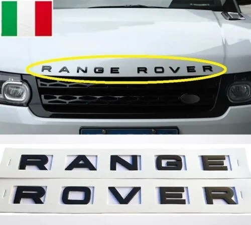 Scritta Per Range Rover Cofano Evoque Sport Vogue Land Nero Opaco Stemma