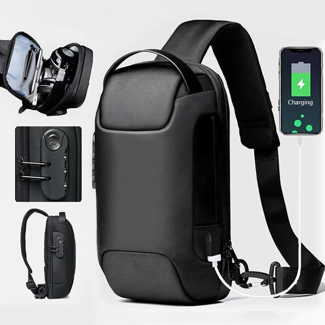 Portable Mens Crossbody Bag Sling Bag Waterproof Backpack Shoulder Bag Bag