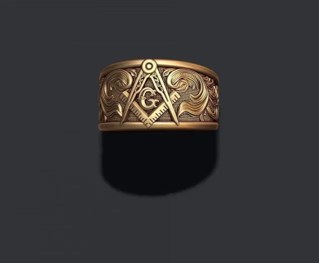 Mason Ring, Masonic Ring,  Gold Mason Ring, Silver Mason Ring, Woraux Jewelry