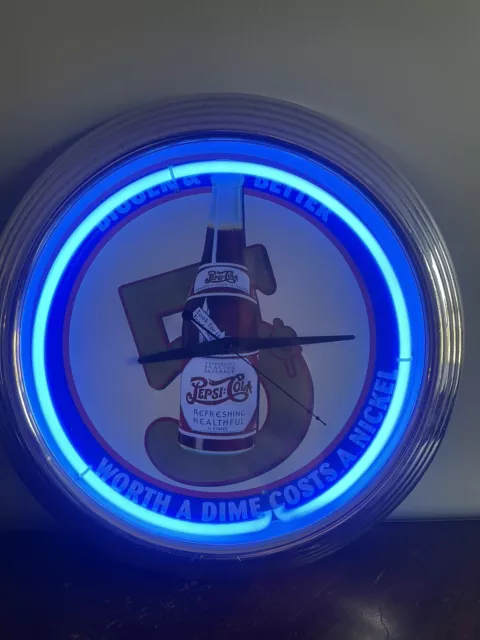 Vintage Pepsi Neon clock. Nostalgic Design
