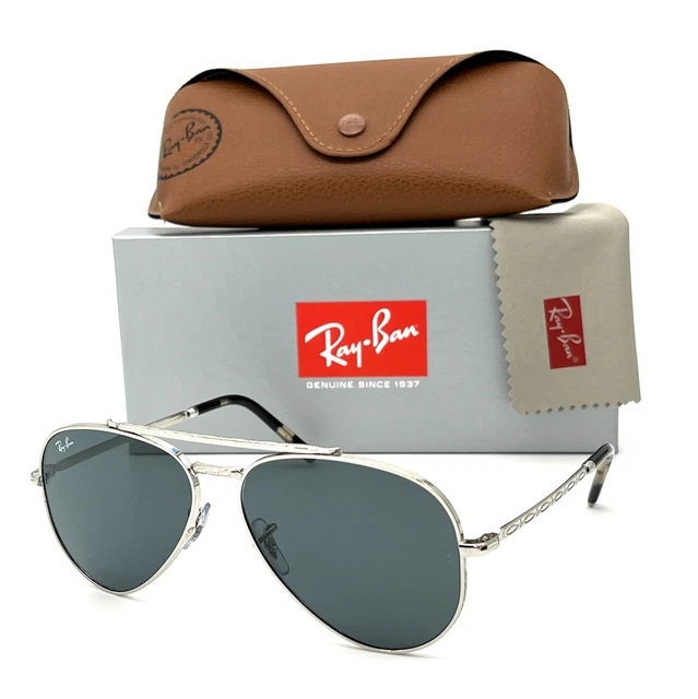Ray Ban NEW AVIATOR RB3625 003/R5 Silver / Blue 58mm Sunglasses Ray Ban NEW AVIATOR RB3625 003/R5 Silver / Blue 58mm Sunglasses