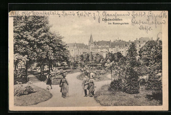 CPA Diedenhofen, Im Rosengarten 1917