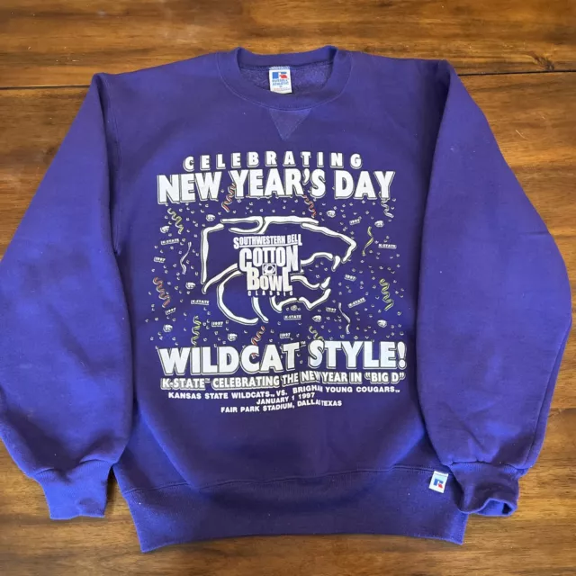 Vintage 1997 Kansas State Wildcats Cotton Bowl Sweatshirt Size M