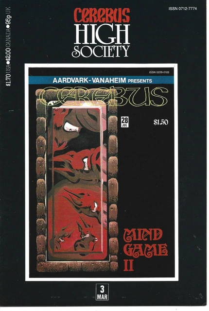 Cerebus High Society #3 Aardvark Vanaheim Comics 1990 Bagged And Boarded