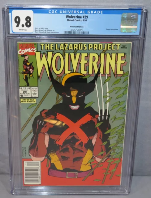 WOLVERINE #29 (Newsstand Edition) CGC 9.8 NM/MT White Pages Marvel Comics 1990