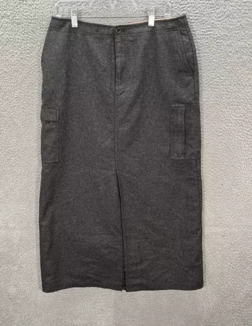 Eddie Bauer Skirt Womens 12 Gray Wool Blend Lined Maxi Outdoors Light Academia