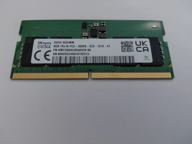 SK-Hynix 8GB DDR5 5600MHz SODIMM PC5-5600B-SC0 1Rx16 1.1V SO-DIMM 262-Pin Módulo de memoria RAM
