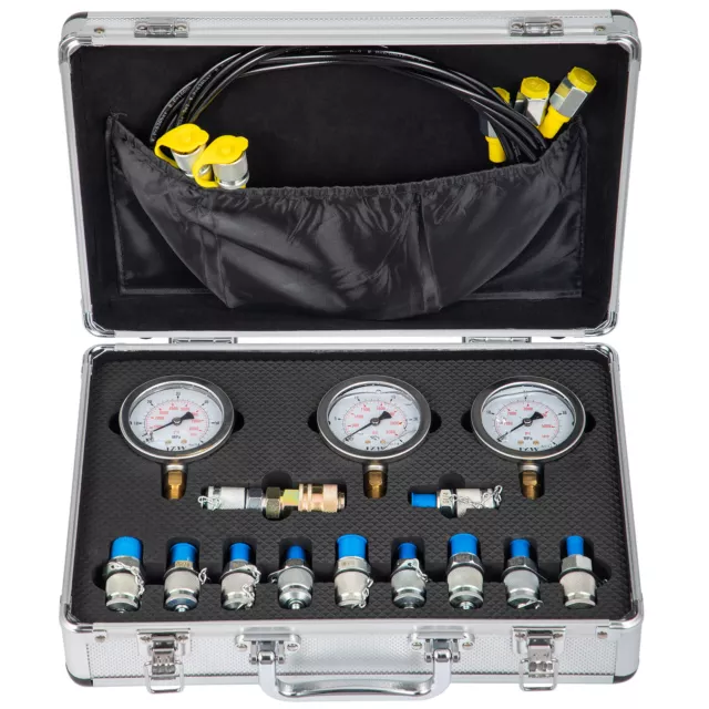 VEVOR Hydraulic Pressure Gauge Test Kit Excavator Portable Tester 8600PSI