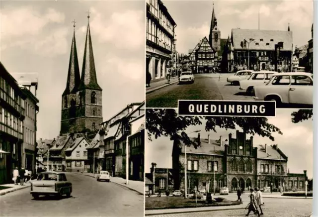 73947166 Quedlinburg Poelkenstrasse und Nikolaikirche Markt mit Rathaus Bahnhof