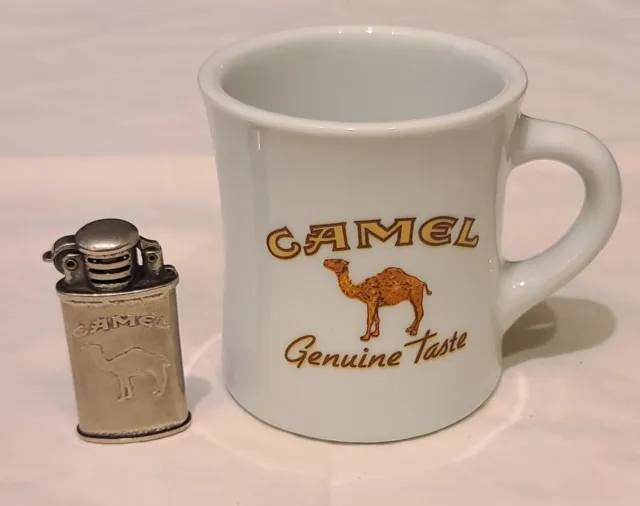 Vintage Camel Cigarettes Heavy Ceramic Coffee Mug Camel Genuine Taste & Lighter