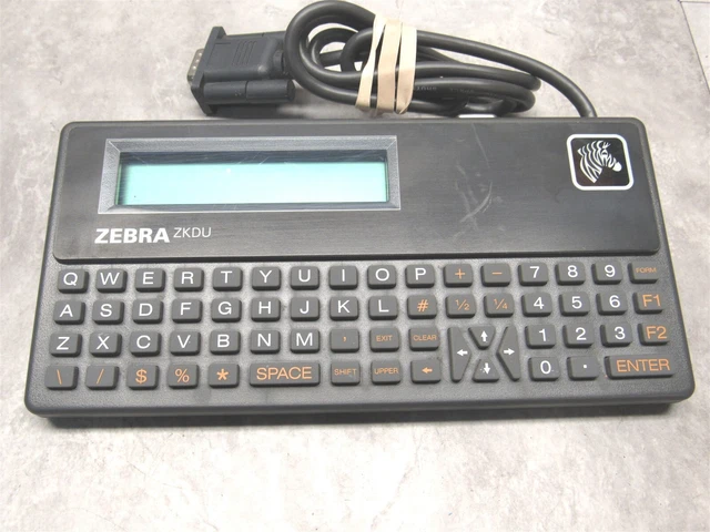 Zebra ZDKU Mini POS QWERTY Serial RS232 Keyboard w/ LCD Display ZDKU-001-00
