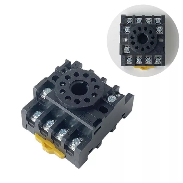 Relay Socket Base 8 Pins Power Eight Terminal Screws DIN Rail Electromagnetic