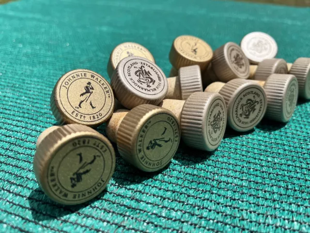 Lot of (18) Johnny Walker GOLD Replacement Cork Bottle Top Topper Caps!