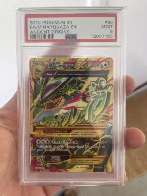 Mega M Rayquaza EX Shiny XY Ancient Origins 98/98 Pokemon Full Art English  DMGED