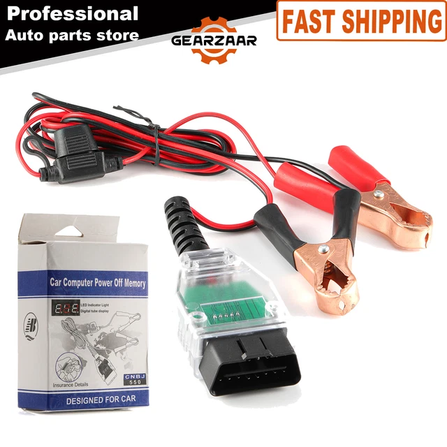 Alligator Clip OBD2 Connector Car ECU Memory Saver 12V Battery Replace Tool USPS