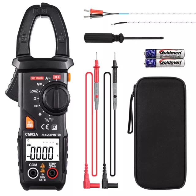 TACKLIFE Zangenmessgerät Digital Clamp Multimeter NCV mit AC/NC bis 600V