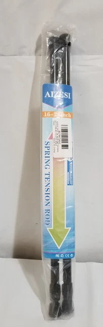 AIZESI 2pc Tension Rod Tier Window Short Curtain Rod 16 to 28 in Black
