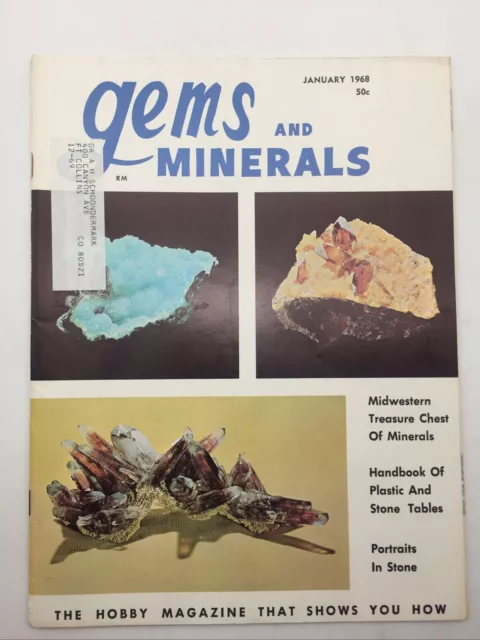 1968 January Gems & Minerals Magazine Quartz Chrysocolla Amethyst Hematite Opal