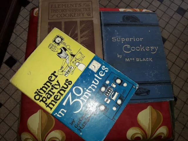 Lot 3 Livres Anciens Cuisine Cookery
