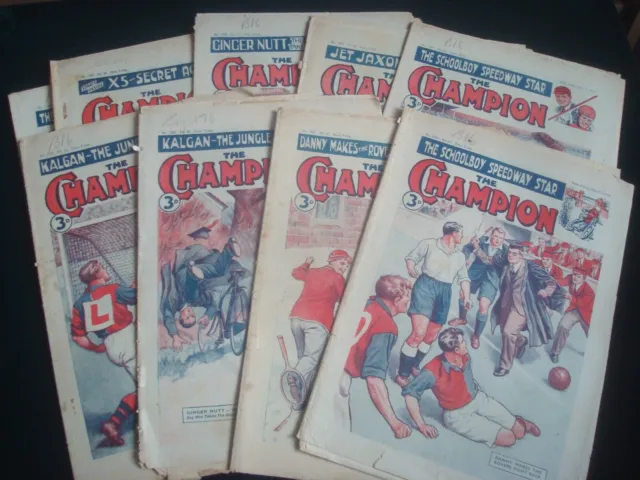 1950s THE CHAMPION BOYS COMICS / MAGAZINES 10 in TOTAL