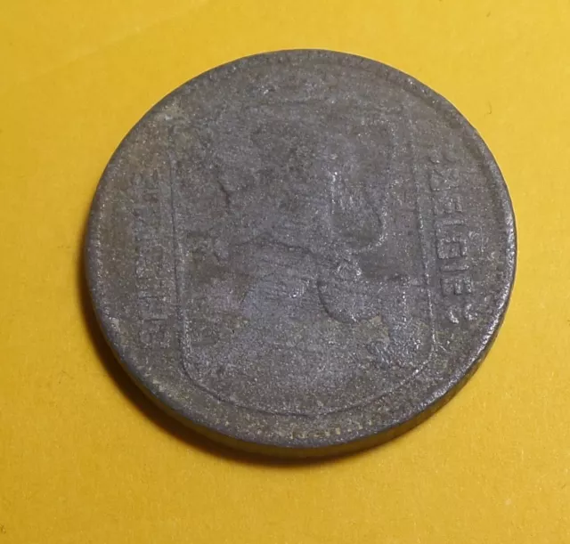 1943 Belgique 1 Franc (Zinc) Léopold III - BELGIE BELGIQUE - Armoiries du Brabant