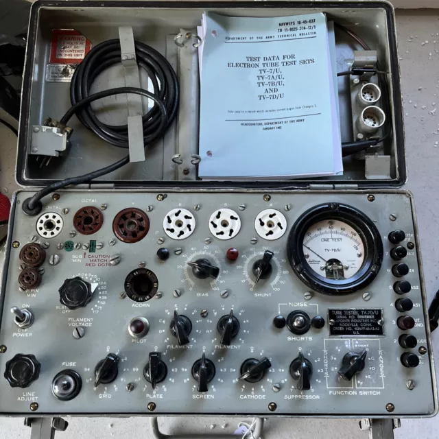 TV-7D/U Military Tube Tester. Tested Good For Basic Funcionality