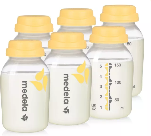 Breastmilk Bottles Collection & Storage 150ml Pack of 6 Storage Bottle Dishwashe