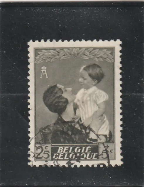 L6184 BELGIQUE timbre Y&T N° 448 de 1937 " Reine Astrid et Prince Bau " Oblitéré