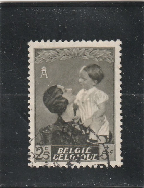 L6184 BELGIQUE timbre Y&T N° 448 de 1937 " Reine Astrid et Prince Bau " Oblitéré