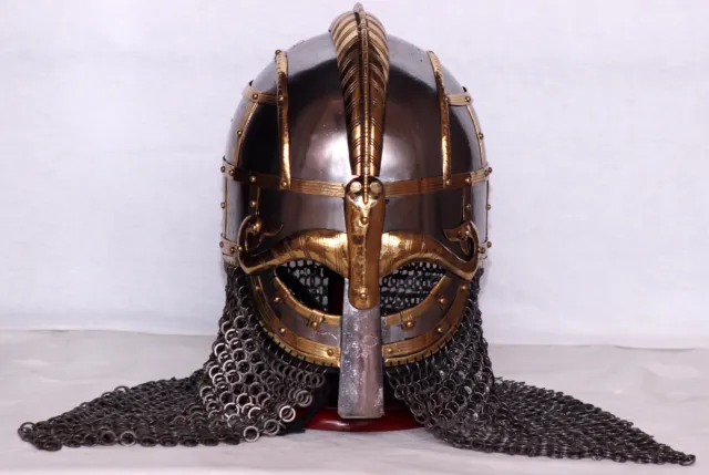 Medieval Steel Viking Vendel Helmet With Chainmail Hand Forged SCA/ Larp