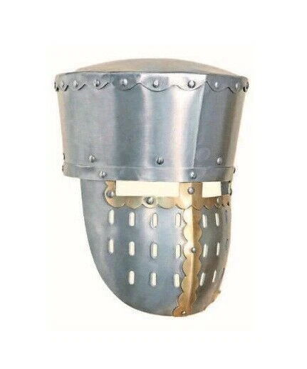 Casco Da Crociato In Ottone Per Costumi – Perfetto Per Halloween E Rievocazioni Medievali