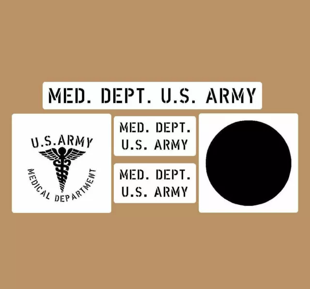 Medical Dept stencil set (med 1) stencil set for re-enactors ww2 army prop