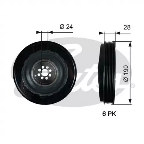 GATES (TVD1133) Kurbelwellenscheibe, Keilriemenscheibe für AUDI VW