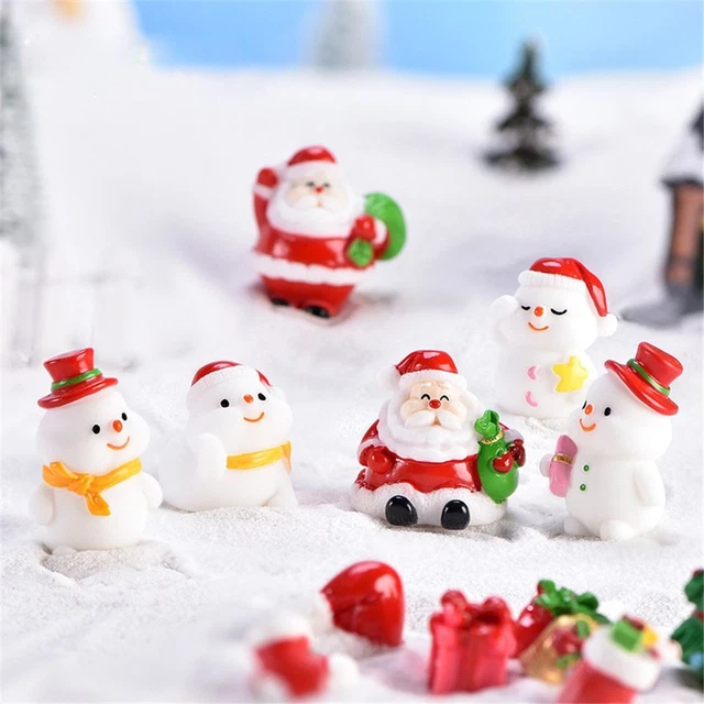 Micro Landscape Xmas Tree Christmas Figurines Santa Claus Miniature Snowman
