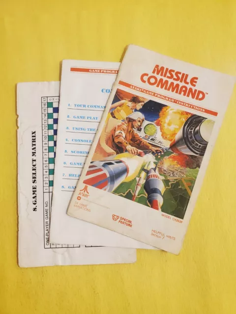 Missile Command Atari 2600 MANUAL ONLY Authentic