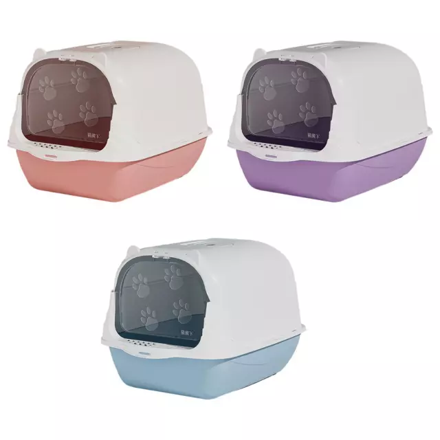 Hooded Cat Litter Box with Lid Large Cat Litter Box Enclosed Cat Toilet Portable