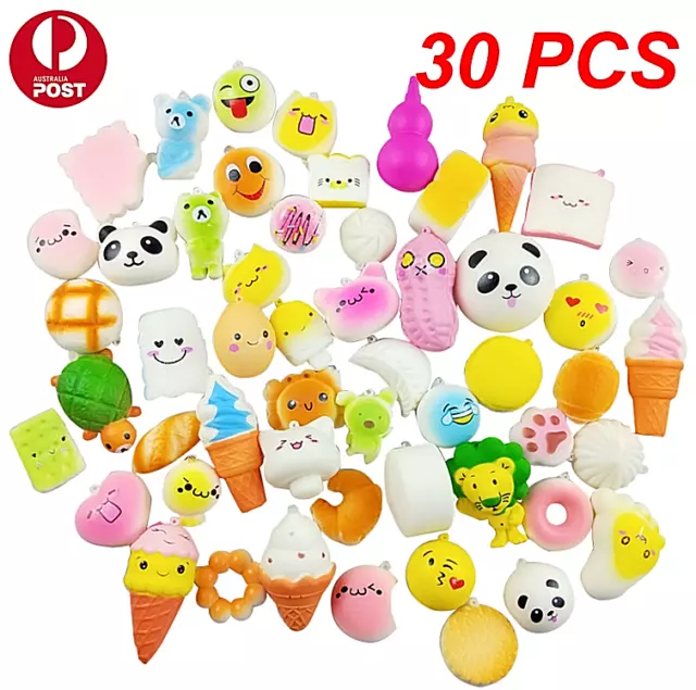 30PCS 4-7CM Squishy Stress Toys Cute Squishies Squeeze Soft Jumbo Mini Gift Pack