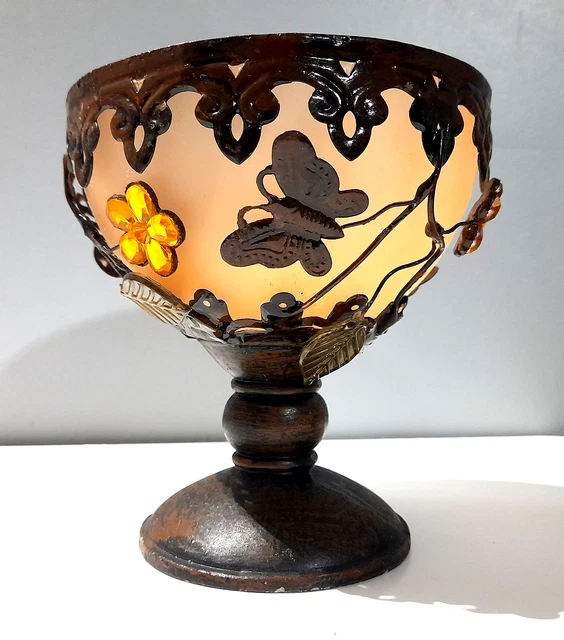 Coupe Art Déco Delatte Nancy En Pâte De Verre Marmoréen | Pied Fer Forgé | École De Nancy, Bel état