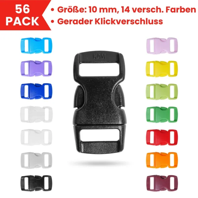 10 mm Steckschnalle 14x Farben Gurtband Klickverschluss Ersatz Schnalle Rucksack
