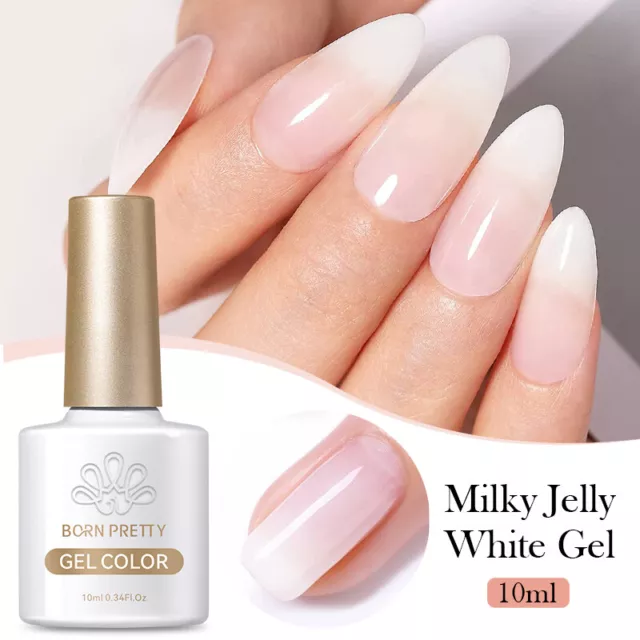 BORN PRETTY Jelly Nude Gel Nail Polish 10ml Translucent Soak Off UV LED Varnish